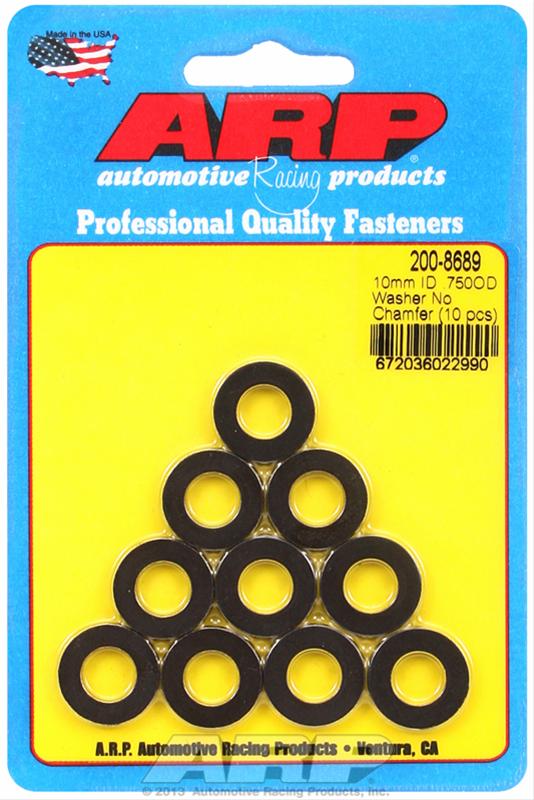 ARP ARP M10 ID 3/4 OD Black Washers No Chamfer 8740 Chrome Moly 10 PC Pack (200-8689) SR