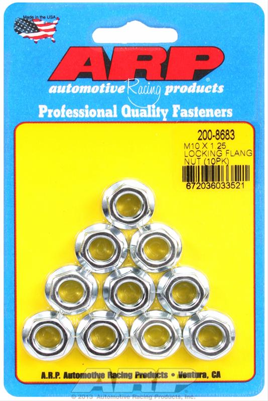 ARP ARP M10 X 1.25 locking flange Nut Kit 10 Pack (200-8683) SR