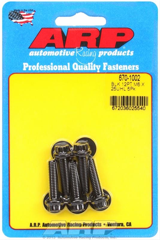 ARP ARP M6 x 1.00 x 25 12pt black oxide bolts (670-1002) SR