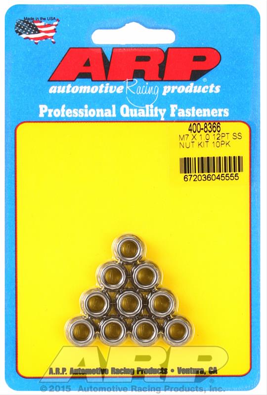 ARP ARP M7 X 1.00 (M9 wr) SS 12pt nut kit (400-8366) SR