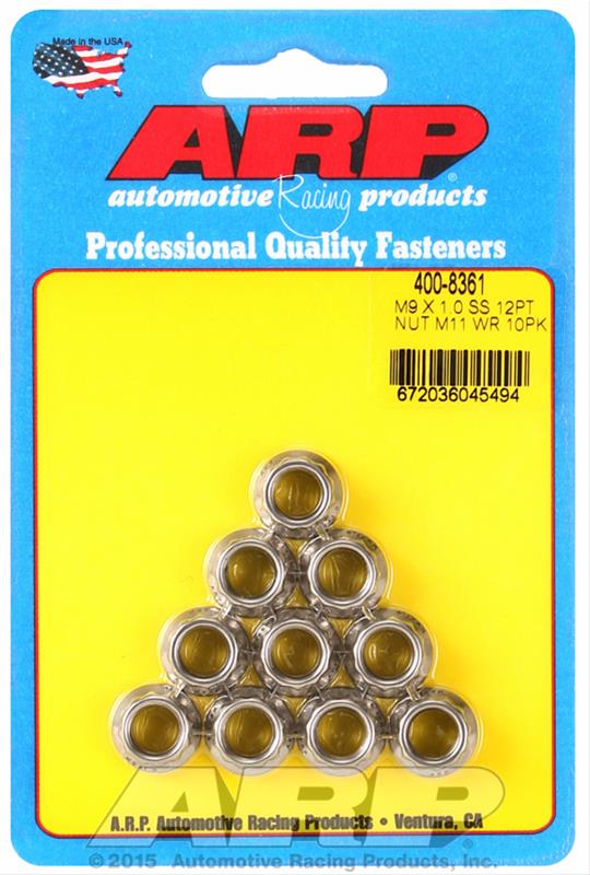 ARP ARP M9 X 1.00 (M11 wr) SS 12pt nut kit (400-8361) SR