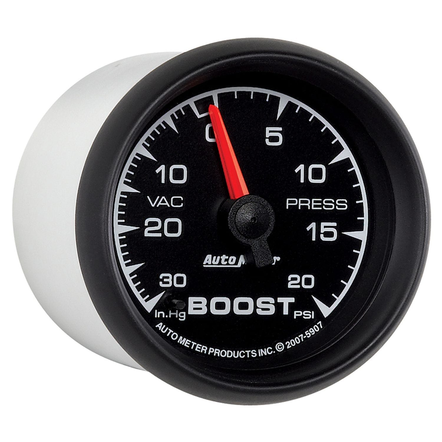 AUTOMETER 2-1/16", Full Sweep, Mechanical, 30 In. Hg/20 psi Auto Meter ES Series Boost/Vacuum Gauge AU5907 SR