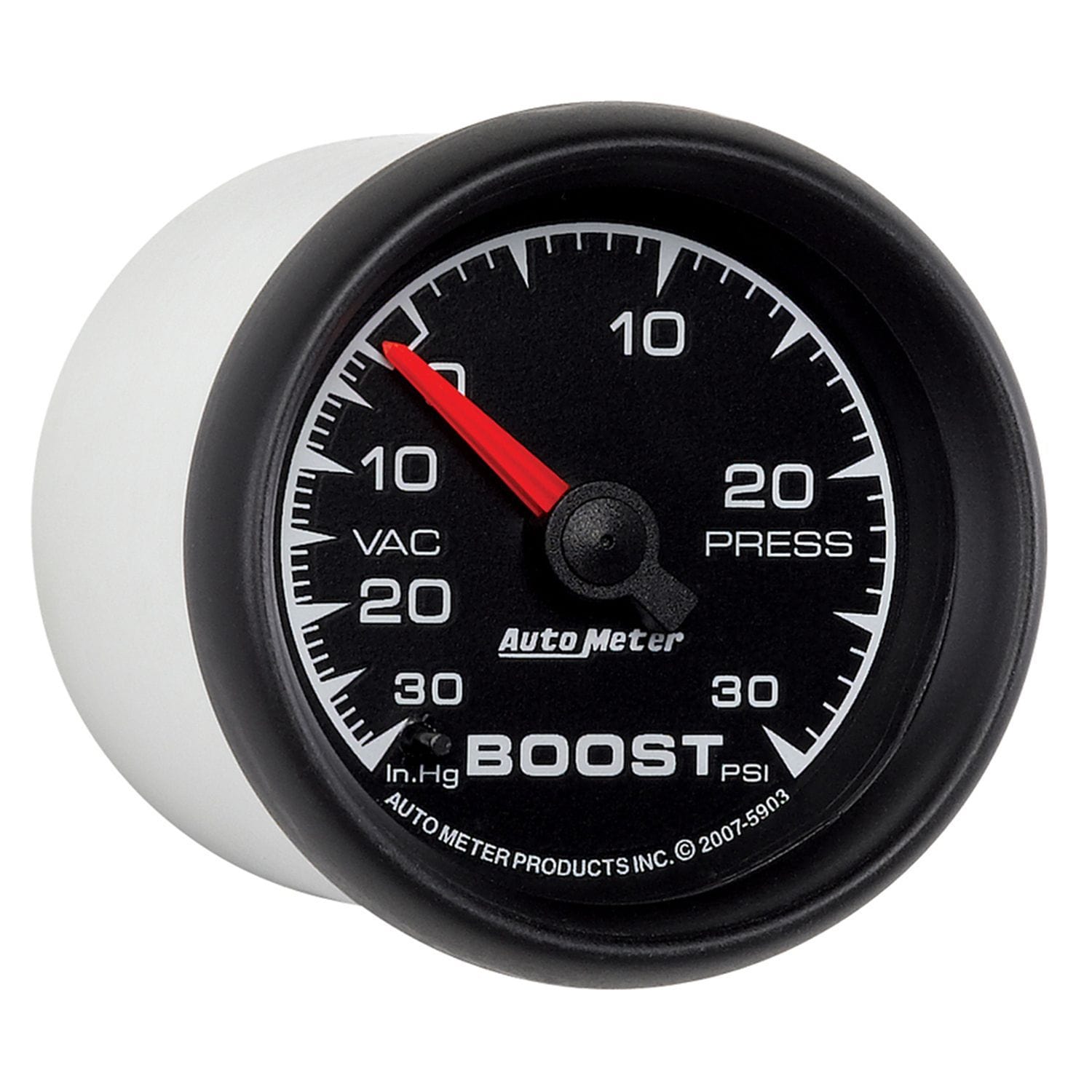AUTOMETER 2-1/16", Full Sweep, Mechanical, 30 In Hg./30 PSI Auto Meter ES Series Boost/Vacuum Gauge AU5903 SR