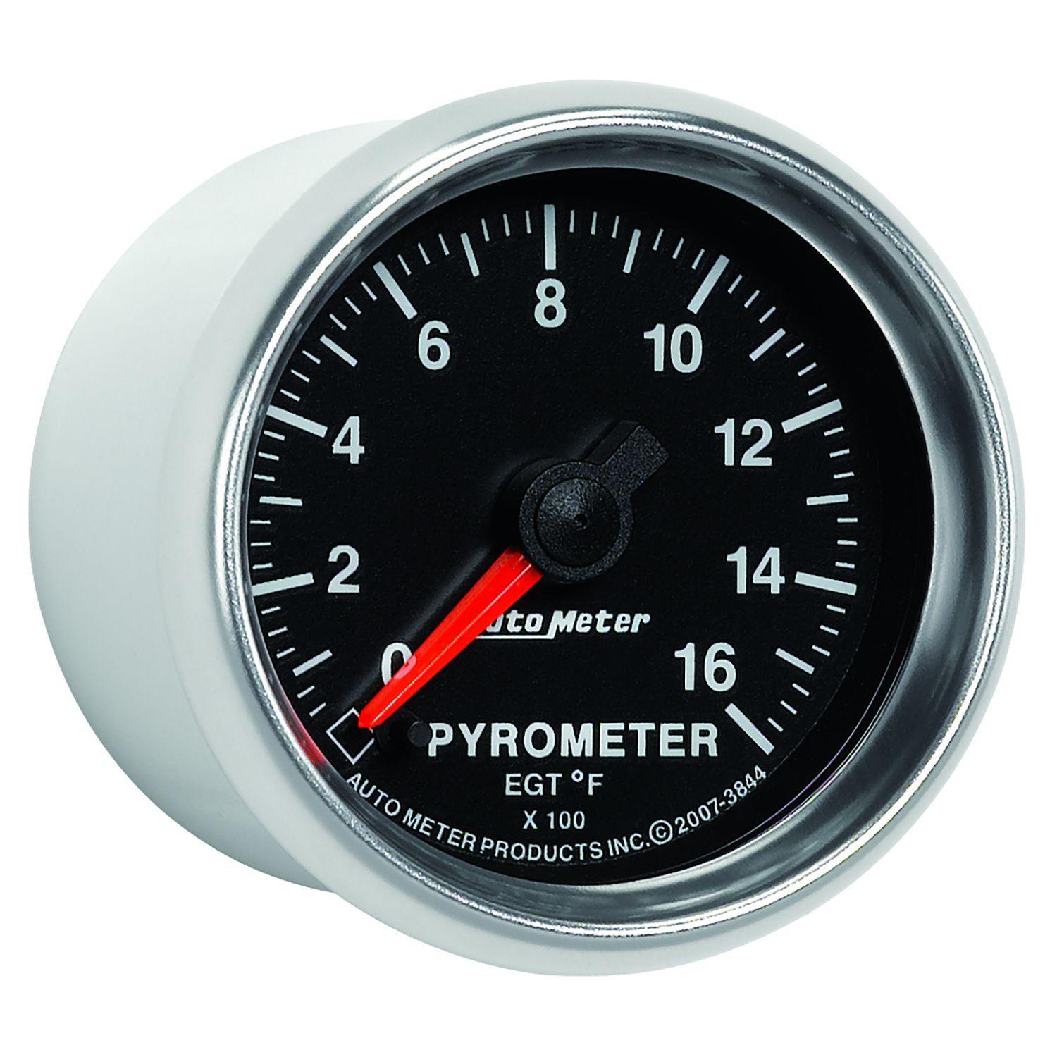AUTOMETER 2-1/16", In-Dash, Full Sweep Electric, 0 - 1600°F Auto Meter GS Series Pyrometer Gauge AU3844 SR