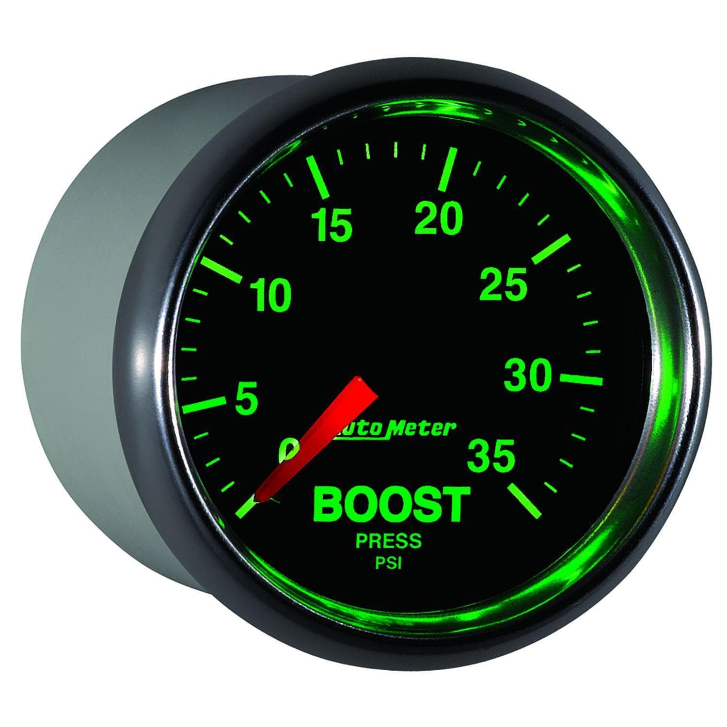 AUTOMETER 2-1/16", In-Dash, Full Sweep Mechanical, 0-35 psi Auto Meter GS Series Boost Gauge AU3804 SR