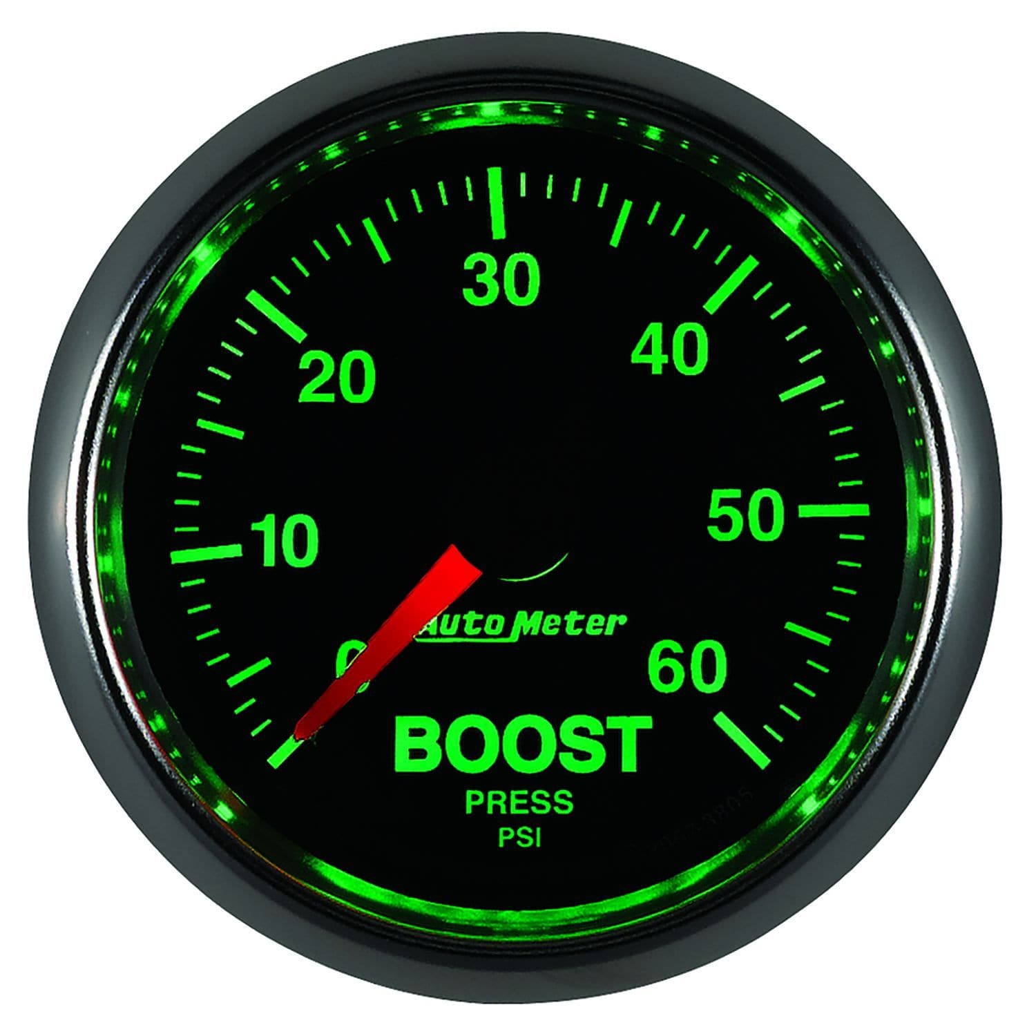AUTOMETER 2-1/16", In-Dash, Full Sweep Mechanical, 0-60 psi Auto Meter GS Series Boost Gauge AU3805 SR