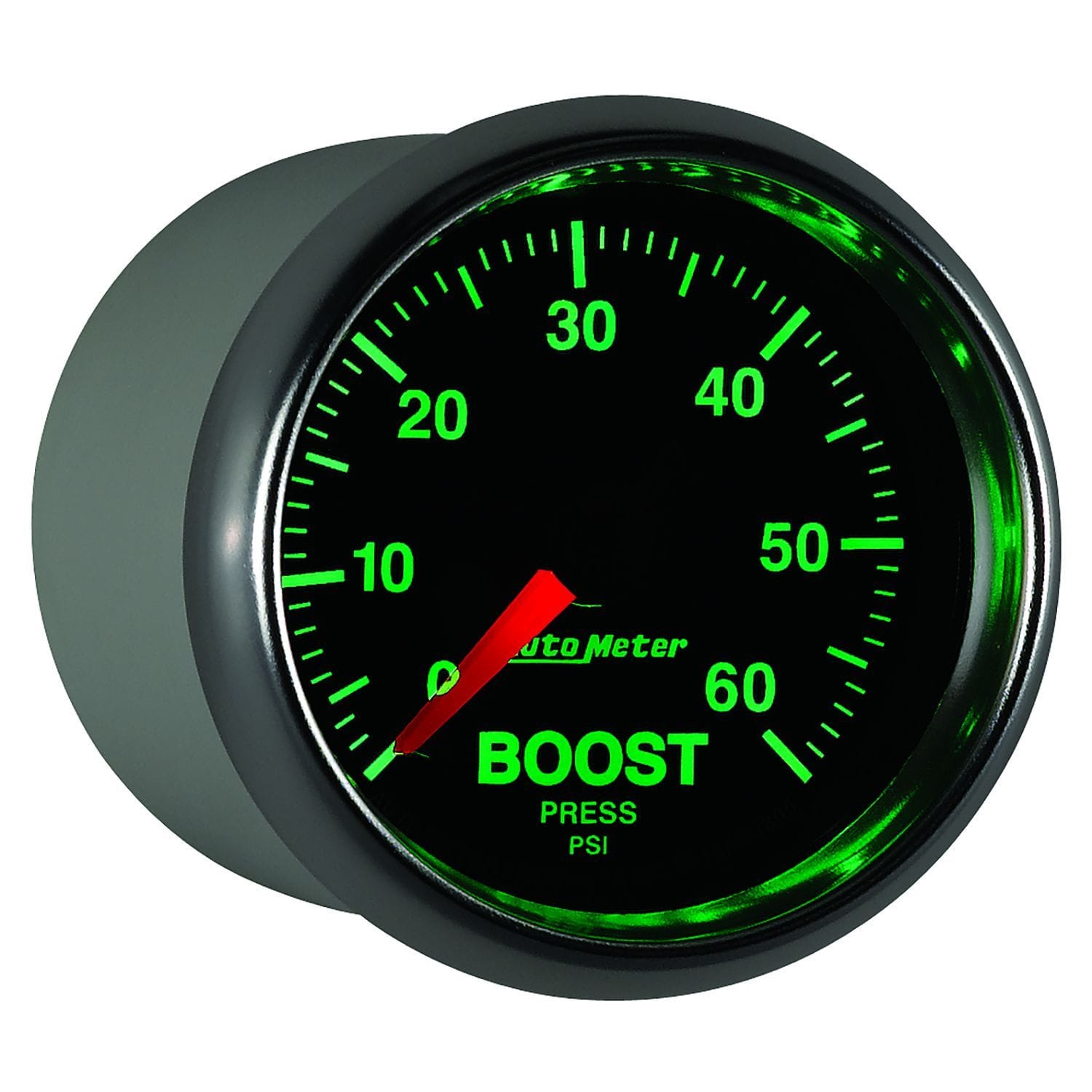 AUTOMETER 2-1/16", In-Dash, Full Sweep Mechanical, 0-60 psi Auto Meter GS Series Boost Gauge AU3805 SR