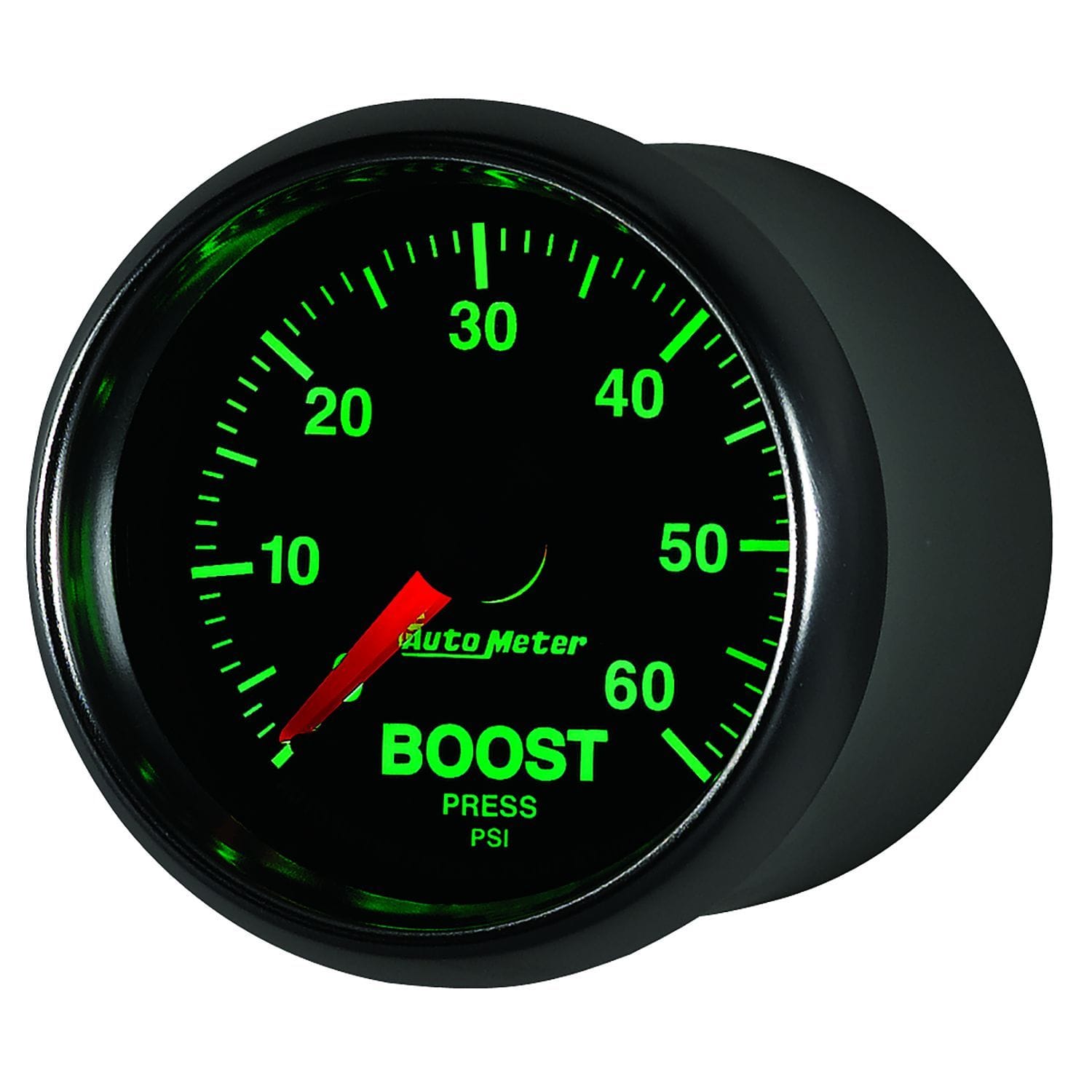 AUTOMETER 2-1/16", In-Dash, Full Sweep Mechanical, 0-60 psi Auto Meter GS Series Boost Gauge AU3805 SR