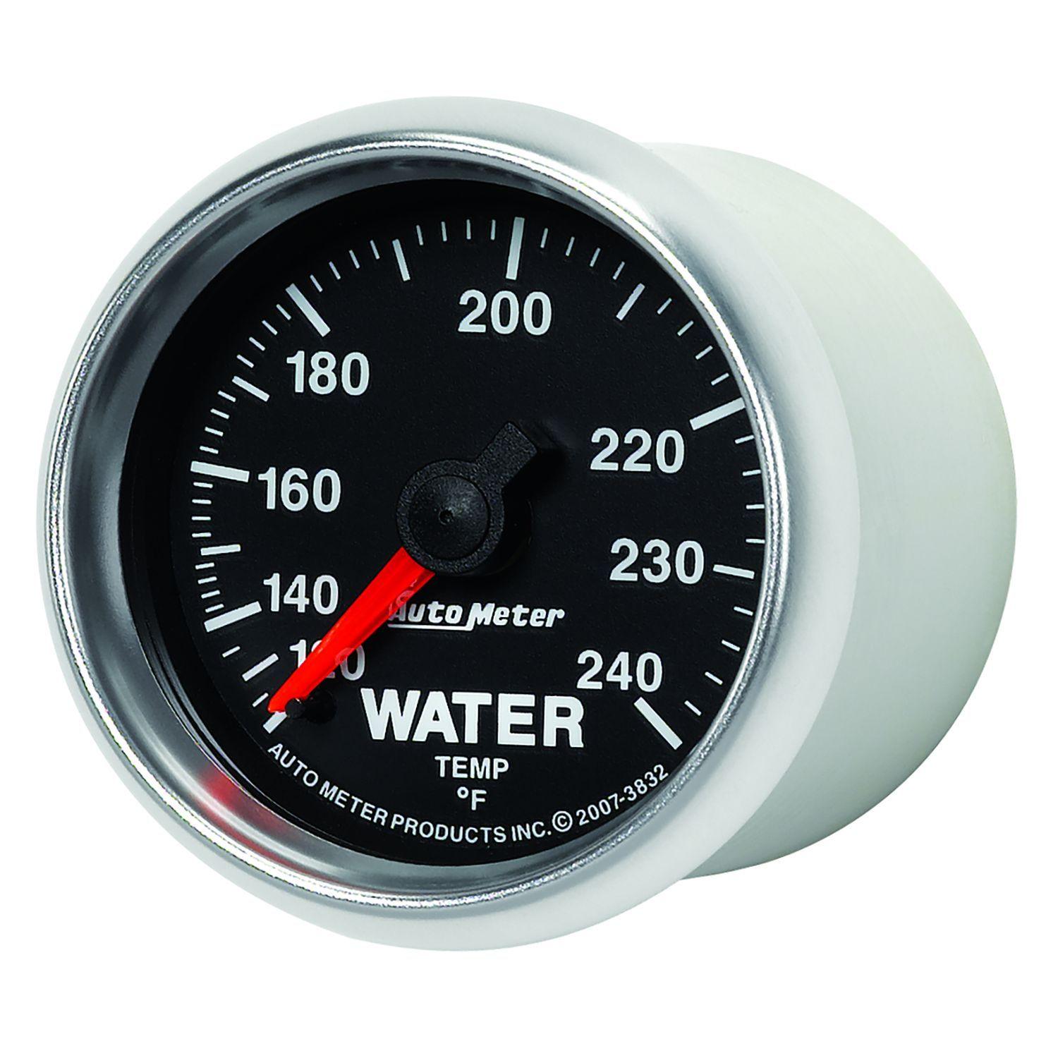 AUTOMETER 2-1/16", In-Dash, Full Sweep Mechanical, 120-240°F Auto Meter GS Series Water Temperature Gauge AU3832 SR