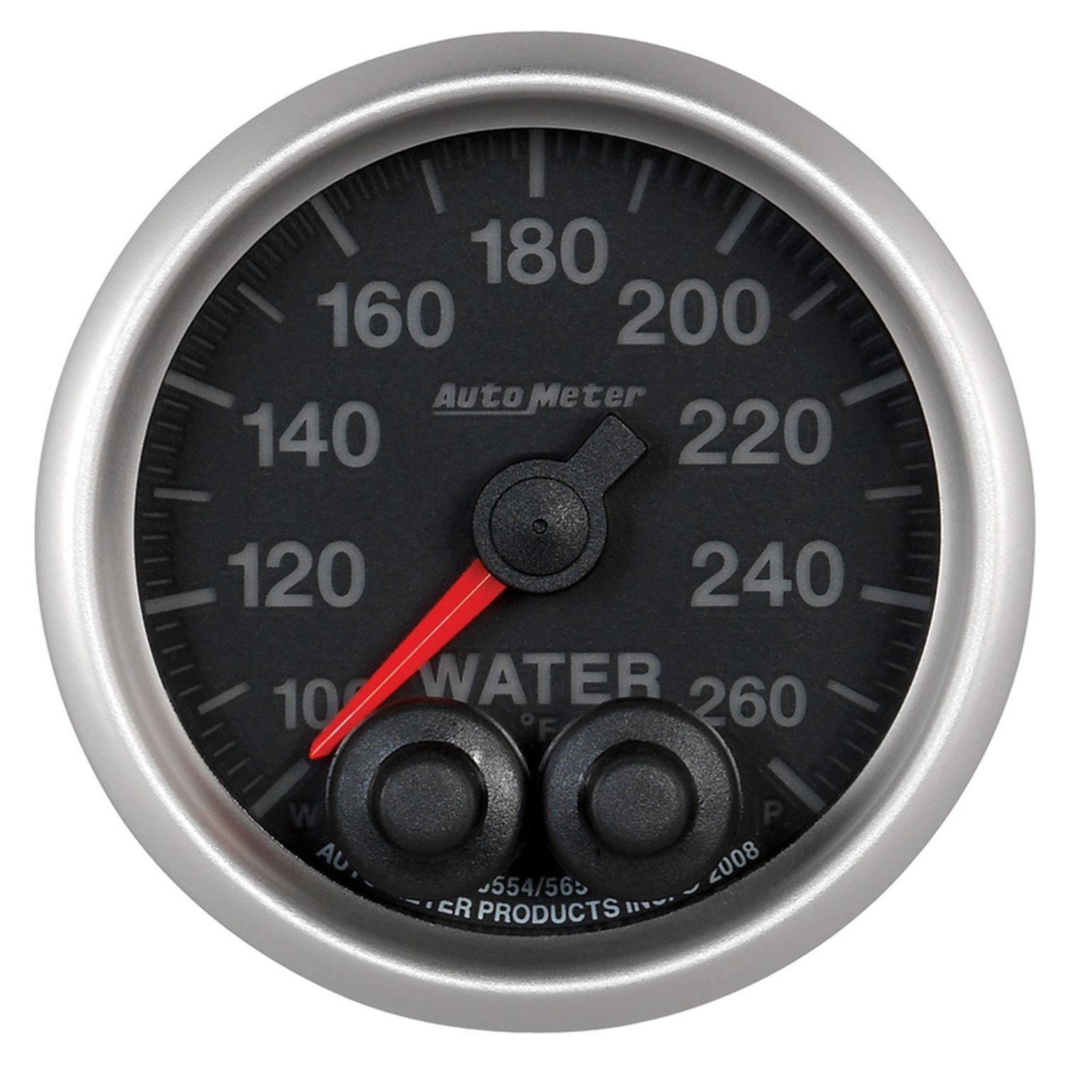 AUTOMETER 2-1/16", Programmable Warning Function, 100-260°F Auto Meter Elite Series Water Temperature Gauge AU5654 SR