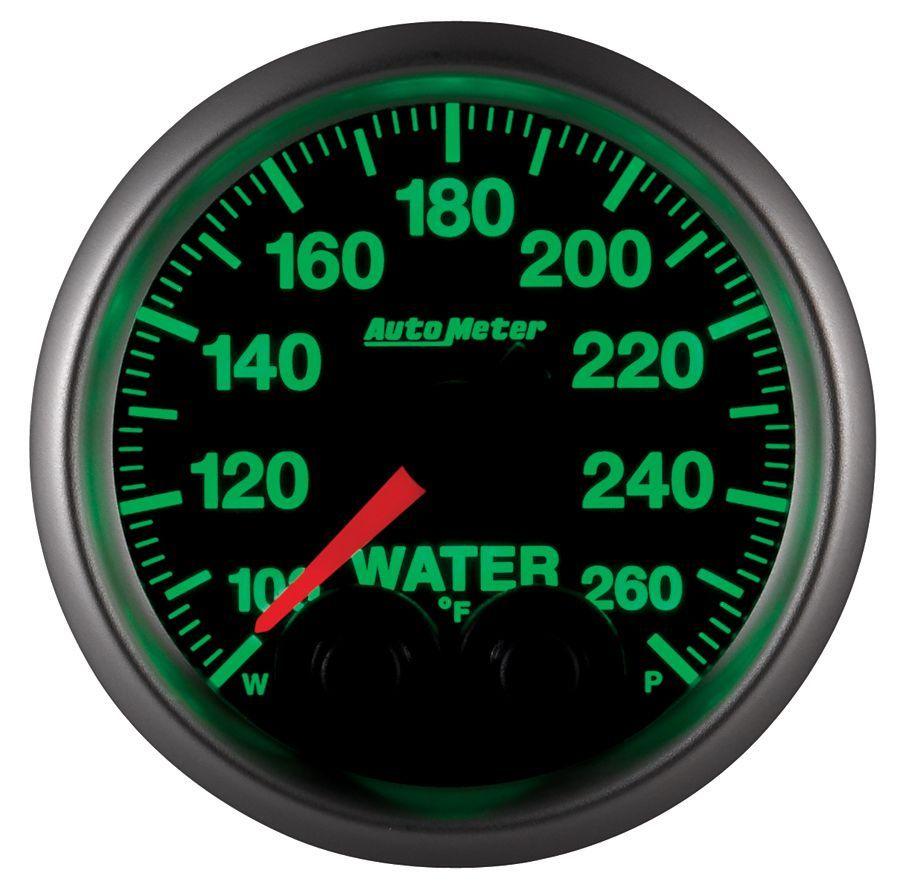 AUTOMETER 2-1/16", Programmable Warning Function, 100-260°F Auto Meter Elite Series Water Temperature Gauge AU5654 SR