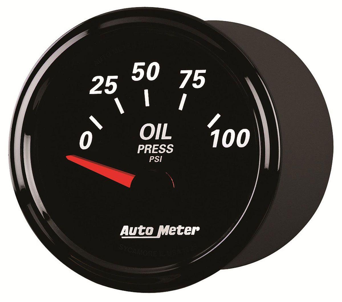 AUTOMETER 2-1/16", Short Sweep Electric, 0-100 psi Auto Meter Designer Black II Oil Pressure Gauge AU1228 SR
