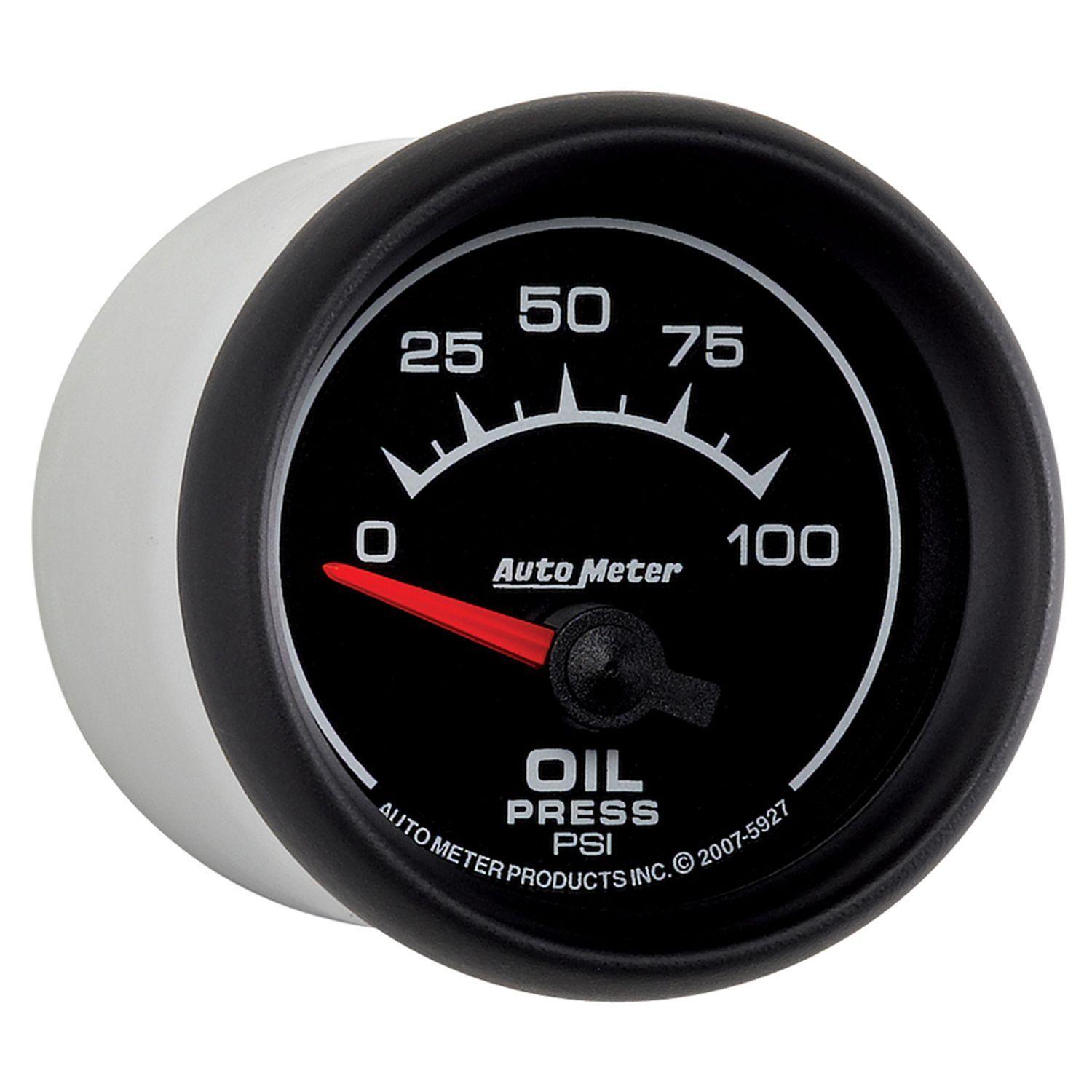 AUTOMETER 2-1/16", Short Sweep Electric, 0-100 psi Auto Meter ES Series Oil Pressure Gauge AU5927 SR