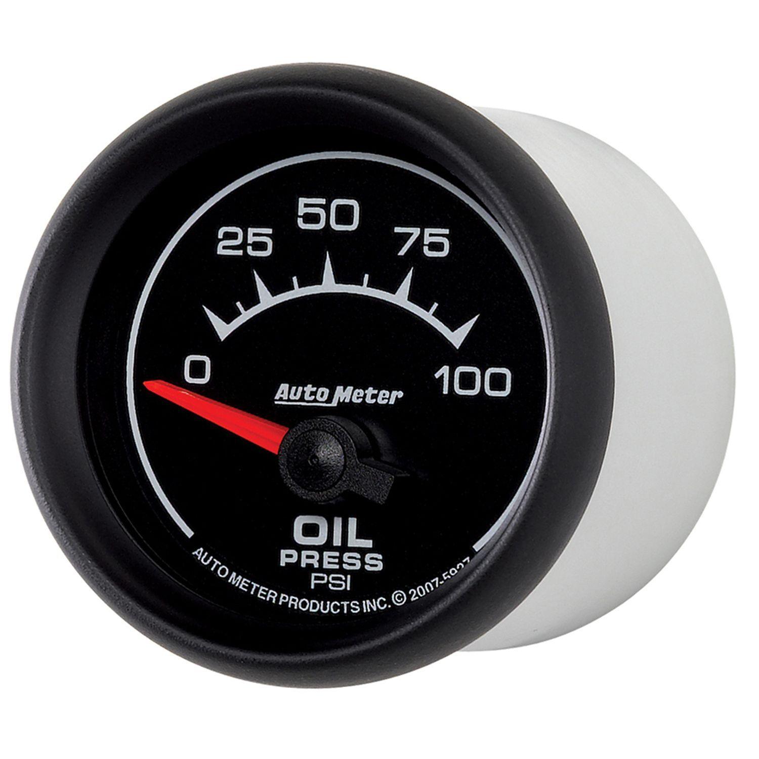 AUTOMETER 2-1/16", Short Sweep Electric, 0-100 psi Auto Meter ES Series Oil Pressure Gauge AU5927 SR