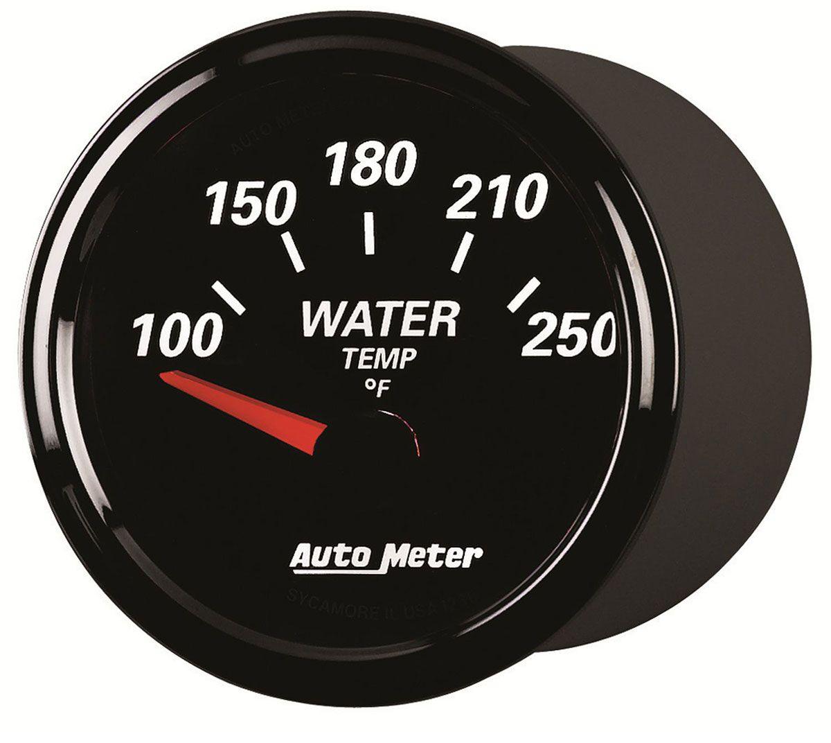 AUTOMETER 2-1/16", Short Sweep Electric, 100-250°F Auto Meter Designer Black II Water Temperature Gauge AU1238 SR