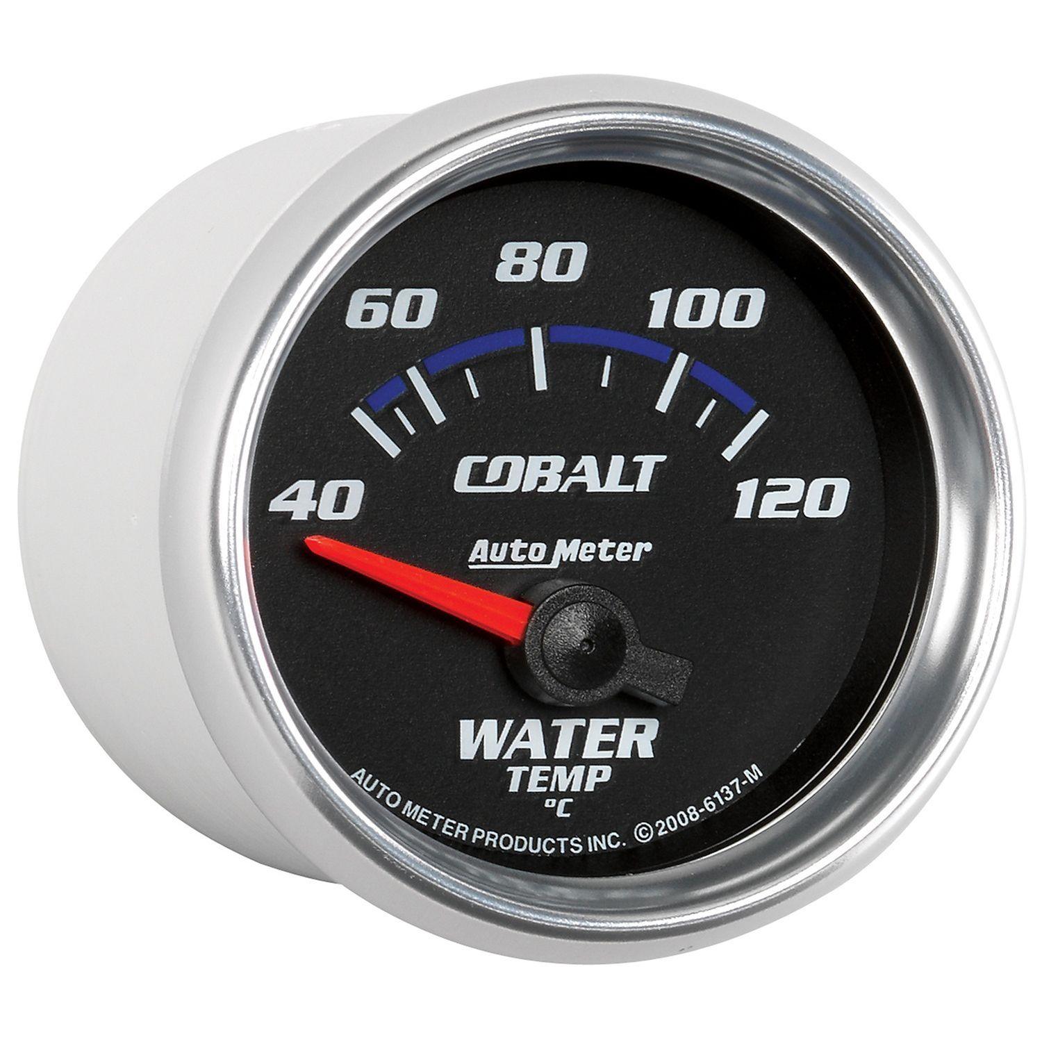 AUTOMETER 2-1/16", Short Sweep Electric, 40-120°C Auto Meter Cobalt Series Water Temperature Gauge AU6137-M SR