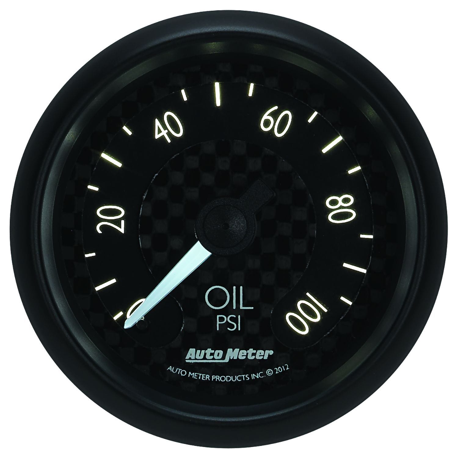 AUTOMETER 2-5/8", Black Carbon Fiber Dial, Full Sweep Mechanical, 0-100 psi Auto Meter GT Series Oil Pressure Gauge AU8021 SR