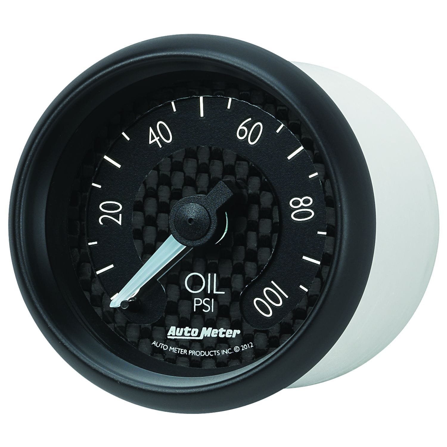 AUTOMETER 2-5/8", Black Carbon Fiber Dial, Full Sweep Mechanical, 0-100 psi Auto Meter GT Series Oil Pressure Gauge AU8021 SR