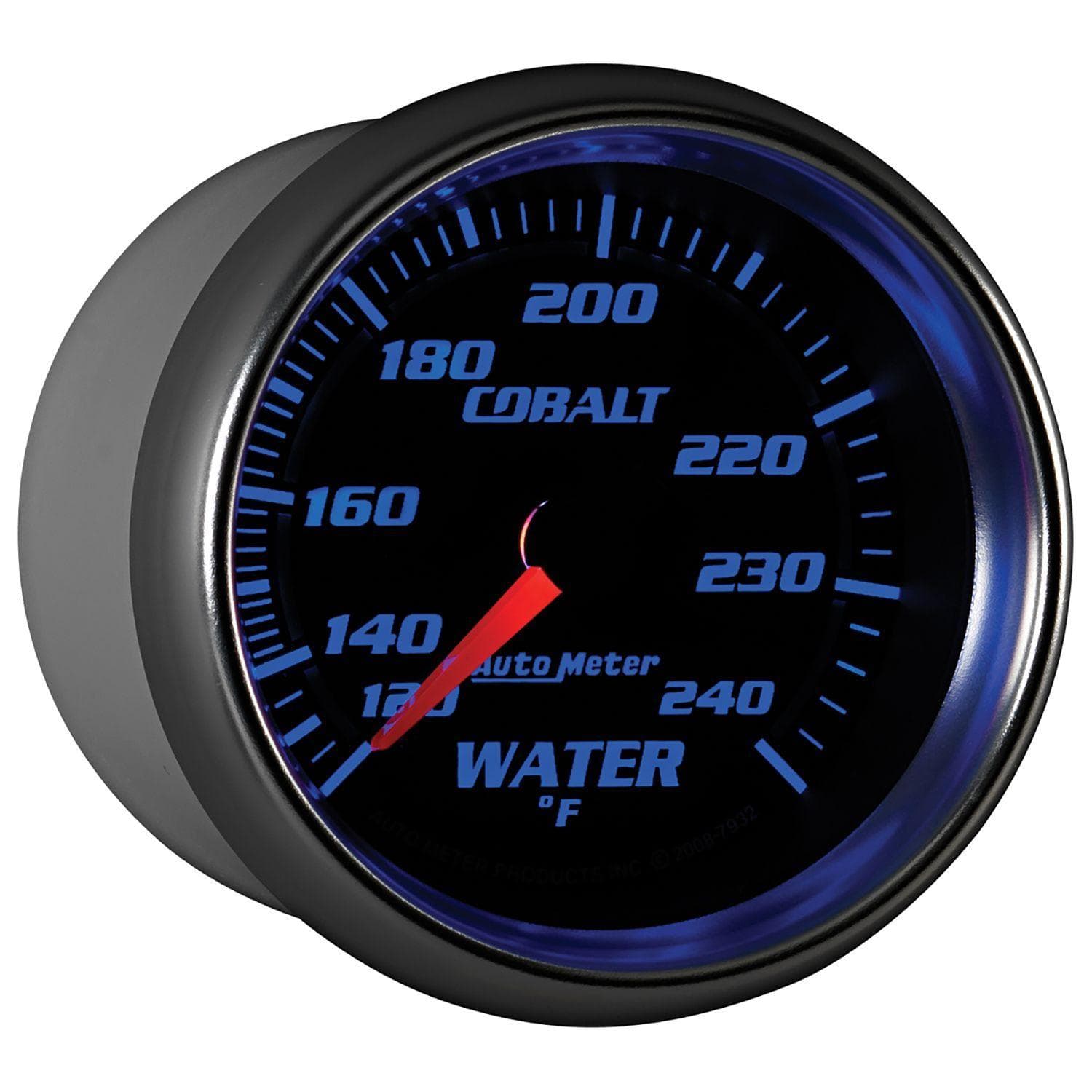 AUTOMETER 2-5/8", Full Short Sweep Mechanical, 120-240°F Auto Meter Cobalt Series Water Temperature Gauge AU7932 SR