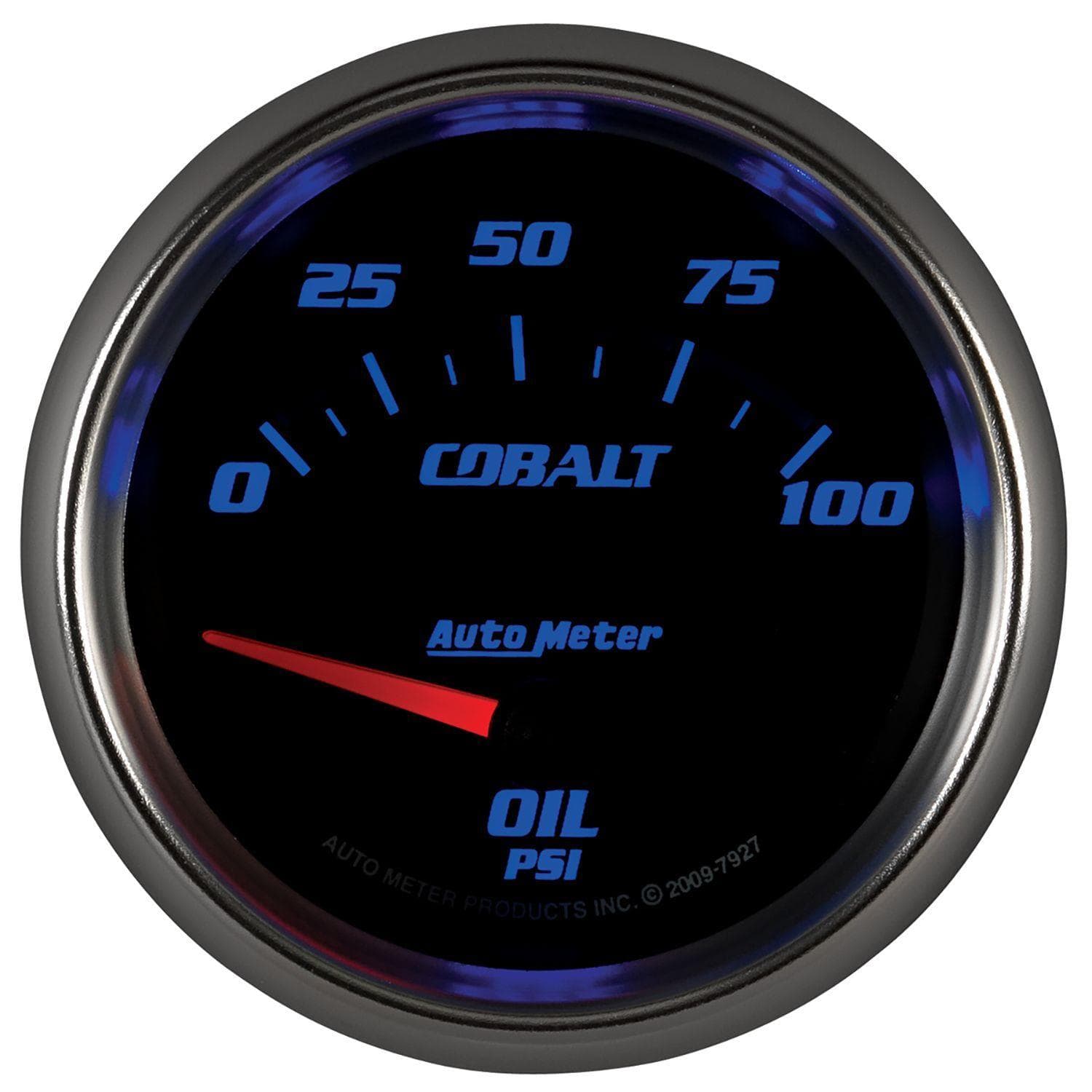 AUTOMETER 2-5/8", Short Sweep Electric, 0-100 psi Auto Meter Cobalt Series Oil Pressure Gauge AU7927 SR