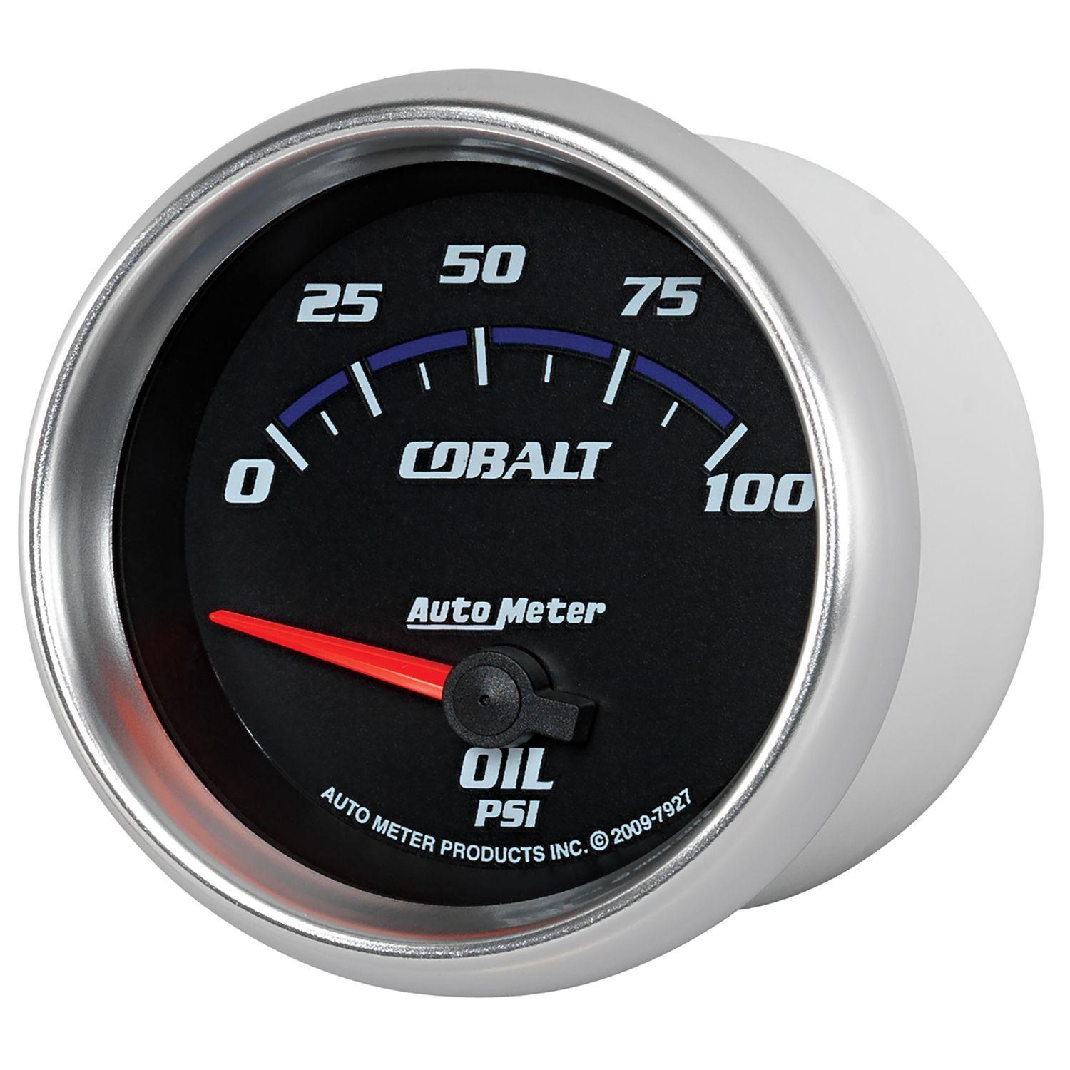 AUTOMETER 2-5/8", Short Sweep Electric, 0-100 psi Auto Meter Cobalt Series Oil Pressure Gauge AU7927 SR
