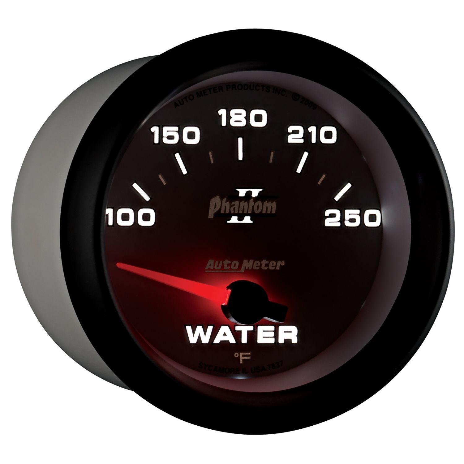 AUTOMETER 2-5/8", Short Sweep Electric, 100-250°F Auto Meter Phantom II Series Water Temperature Gauge AU7837 SR