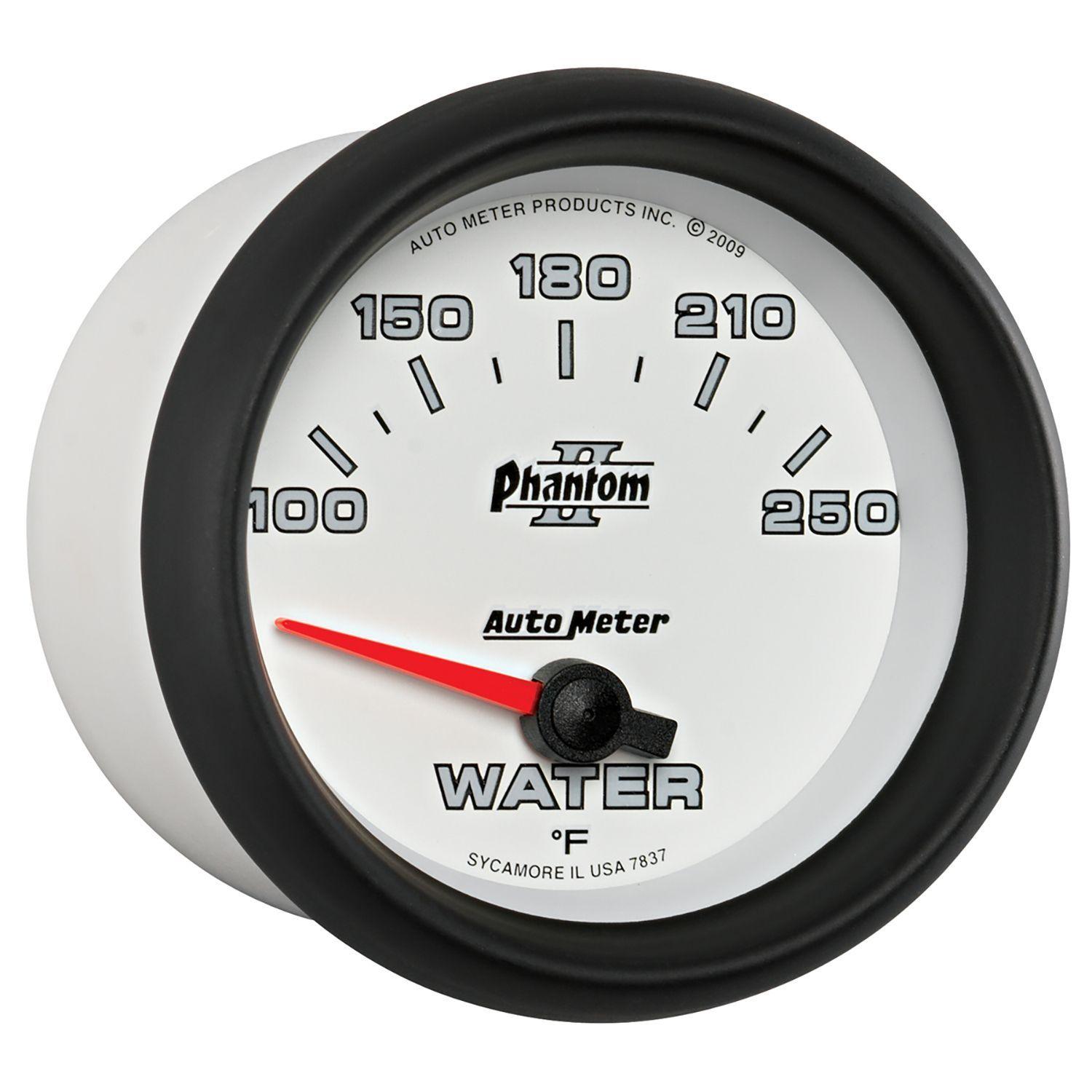 AUTOMETER 2-5/8", Short Sweep Electric, 100-250°F Auto Meter Phantom II Series Water Temperature Gauge AU7837 SR