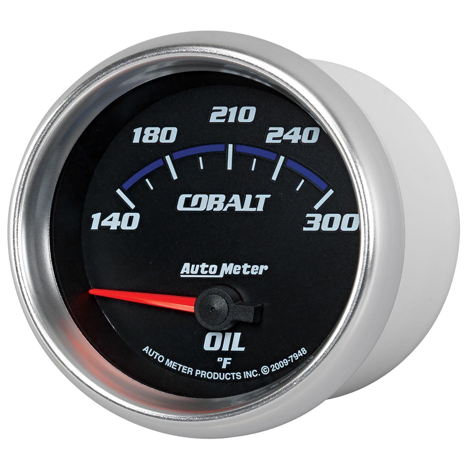 AUTOMETER 2-5/8", Short Sweep Electric, 140-300°F Auto Meter Cobalt Series Oil Temperature Gauge AU7948 SR