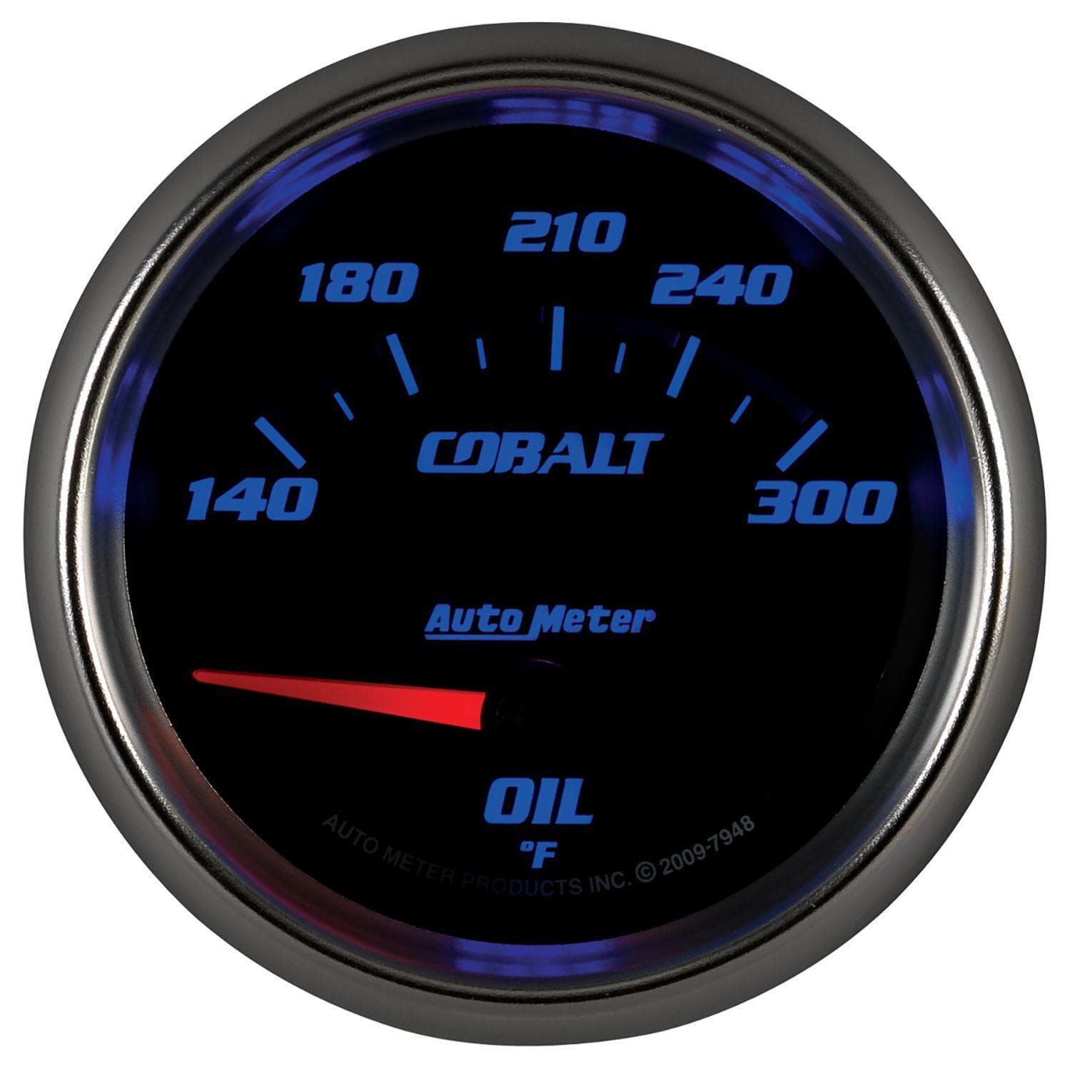 AUTOMETER 2-5/8", Short Sweep Electric, 140-300°F Auto Meter Cobalt Series Oil Temperature Gauge AU7948 SR