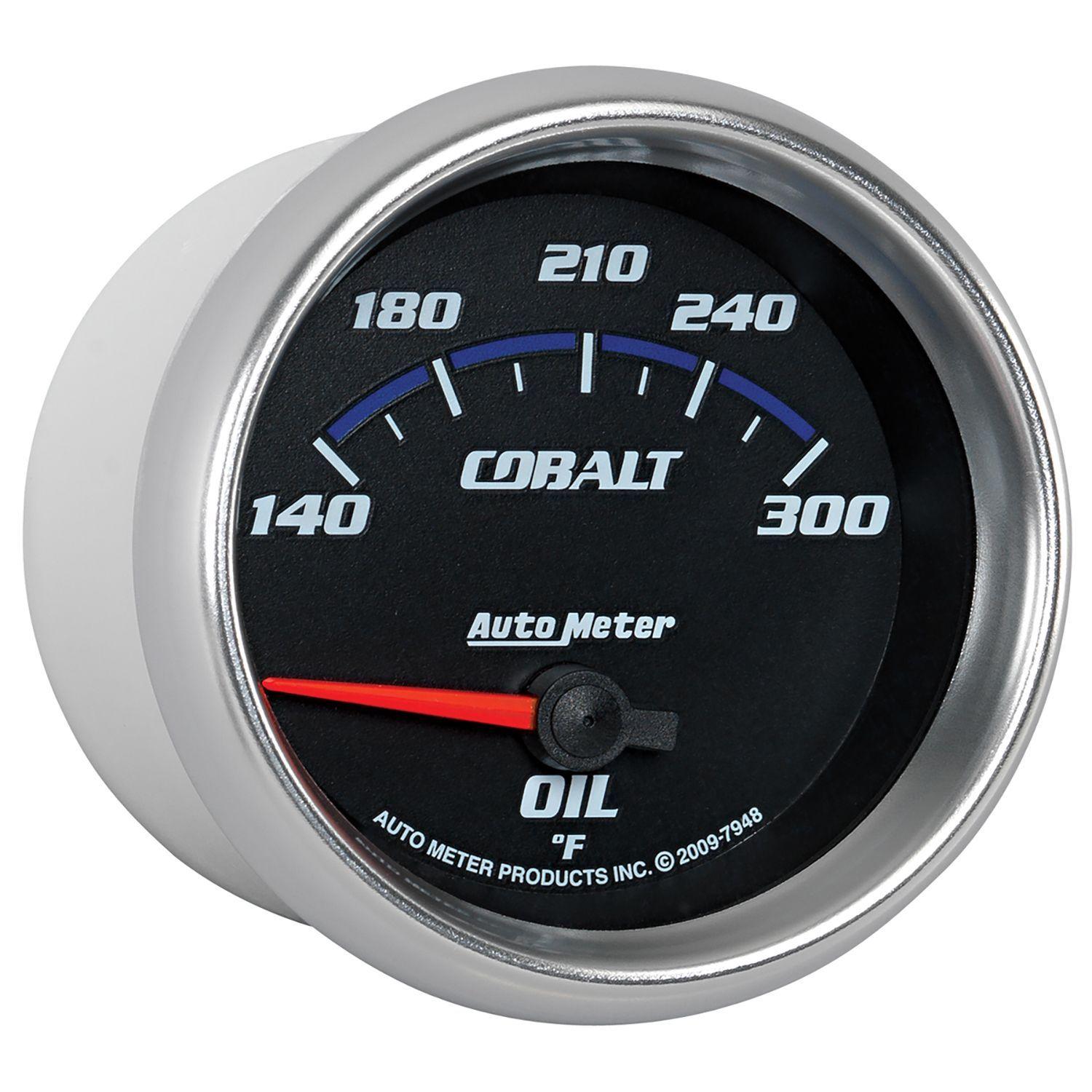 AUTOMETER 2-5/8", Short Sweep Electric, 140-300°F Auto Meter Cobalt Series Oil Temperature Gauge AU7948 SR