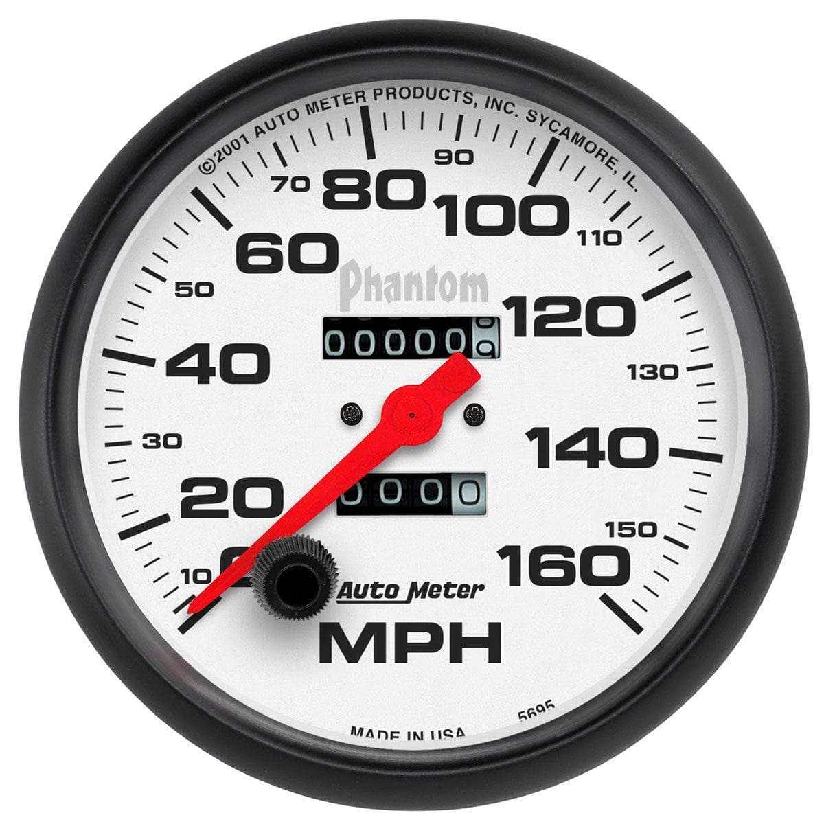 AUTOMETER 5", In-Dash, Mechanical, 0-160 mph Auto Meter Phantom Series Speedometer AU5895 SR