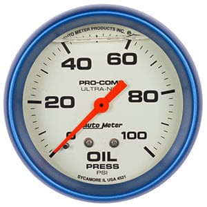 Autometer Autometer Autometer Ultra-Nite Series Liquid Filled Oil Pressure Gauge (AU4221) SR