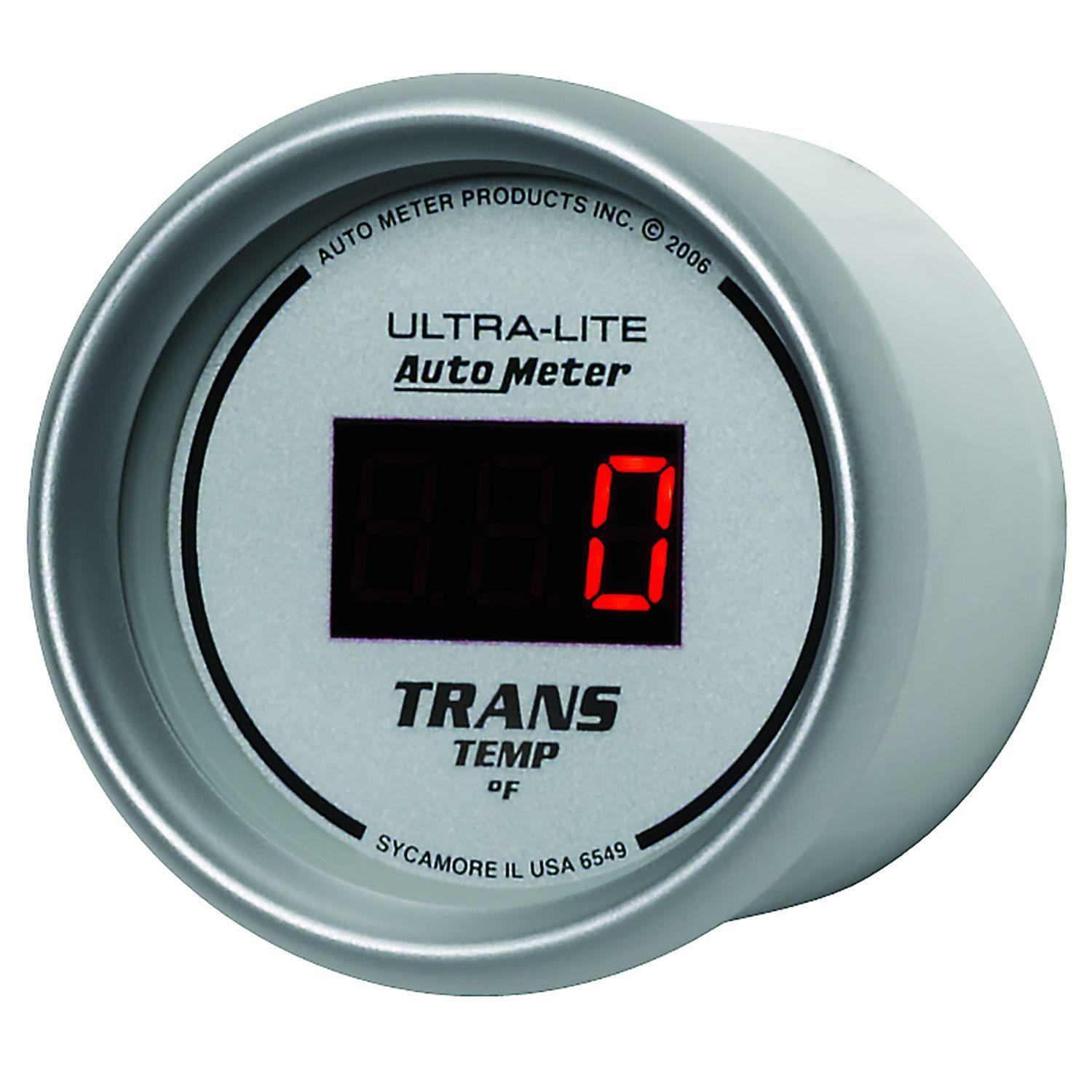 AUTOMETER Digital, In-dash, 2-1/16", 0-300°F Auto Meter Ultra-Lite Digital Series Transmission Temperature Gauge AU6549 SR