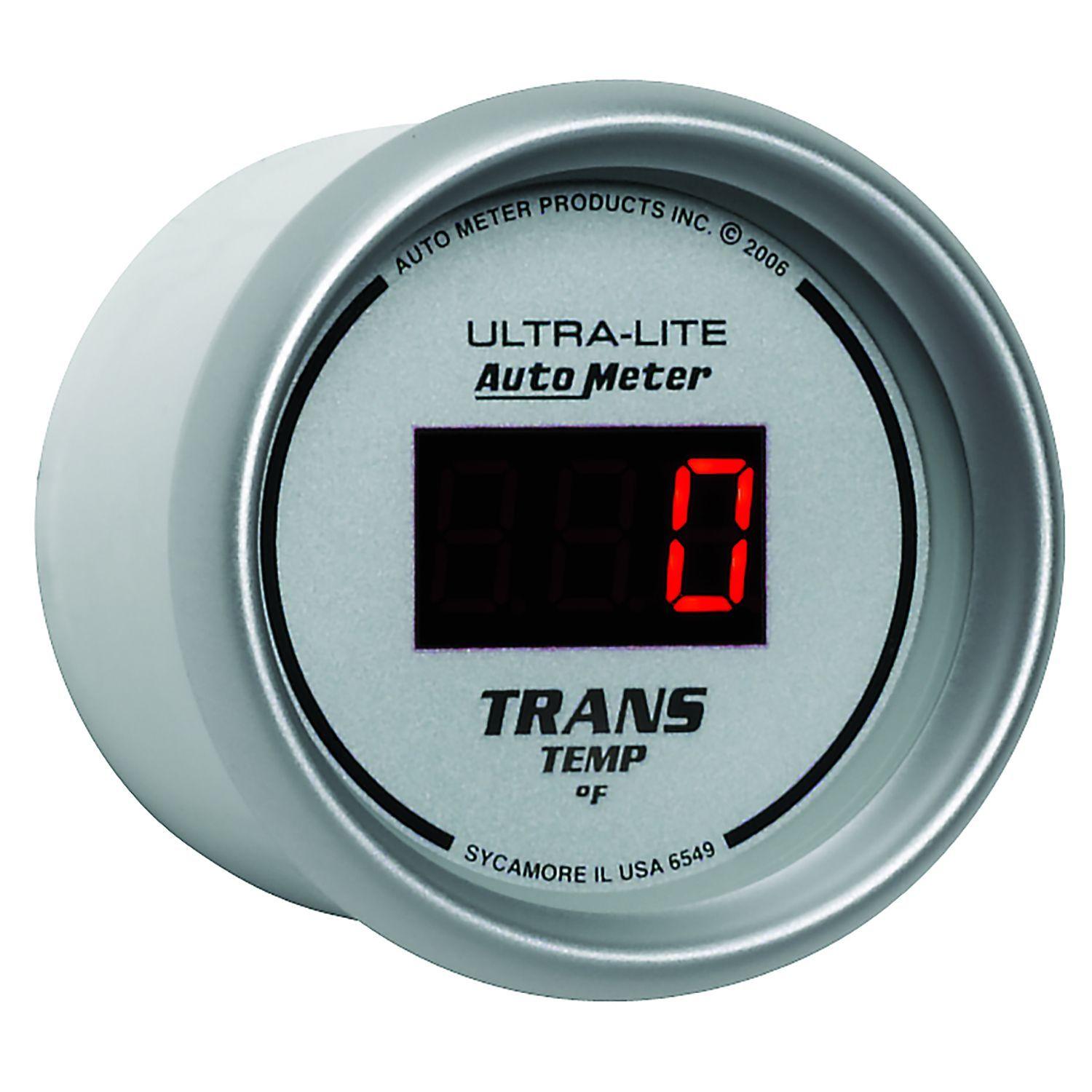 AUTOMETER Digital, In-dash, 2-1/16", 0-300°F Auto Meter Ultra-Lite Digital Series Transmission Temperature Gauge AU6549 SR