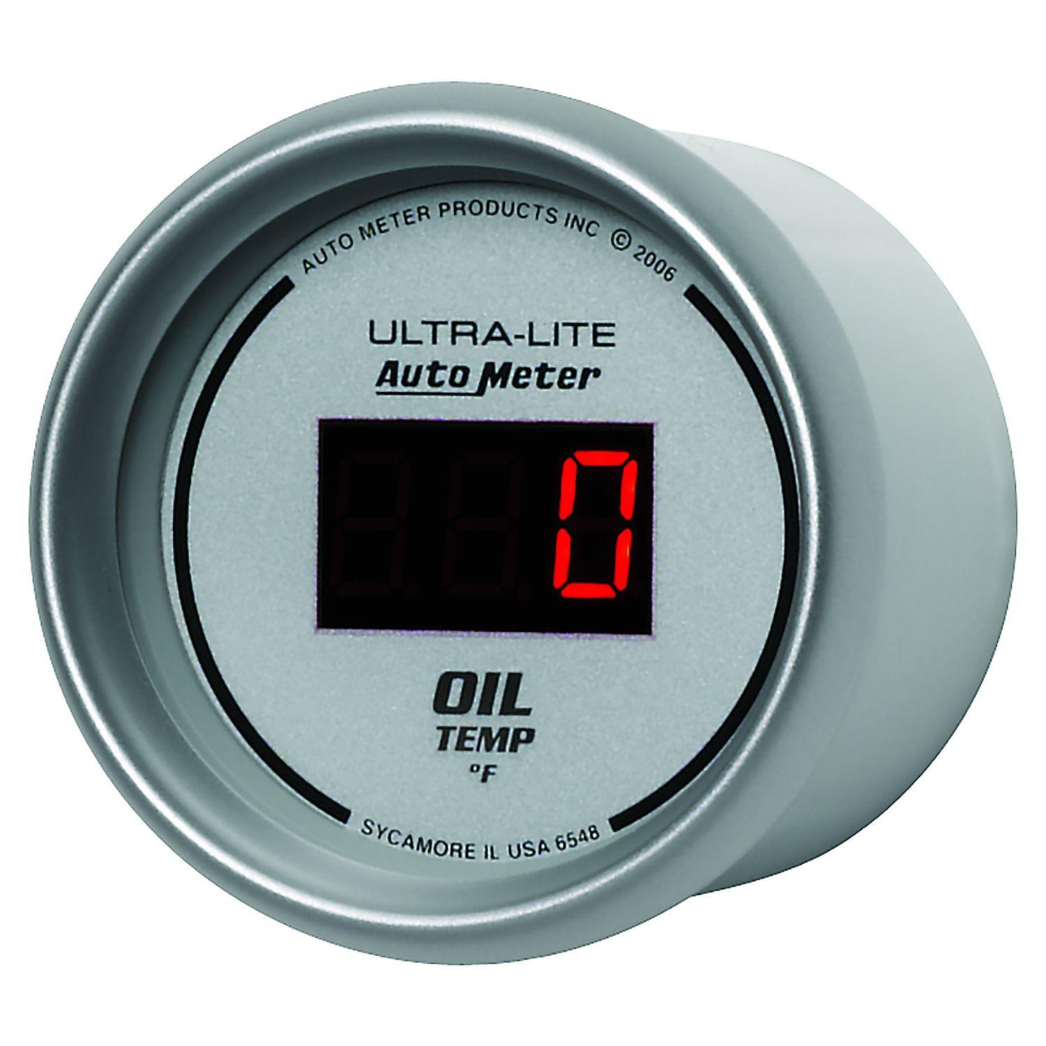 AUTOMETER Digital, In-dash, 2-1/16", 0-340°F Auto Meter Ultra-Lite Digital Series Oil Temperature Gauge AU6548 SR