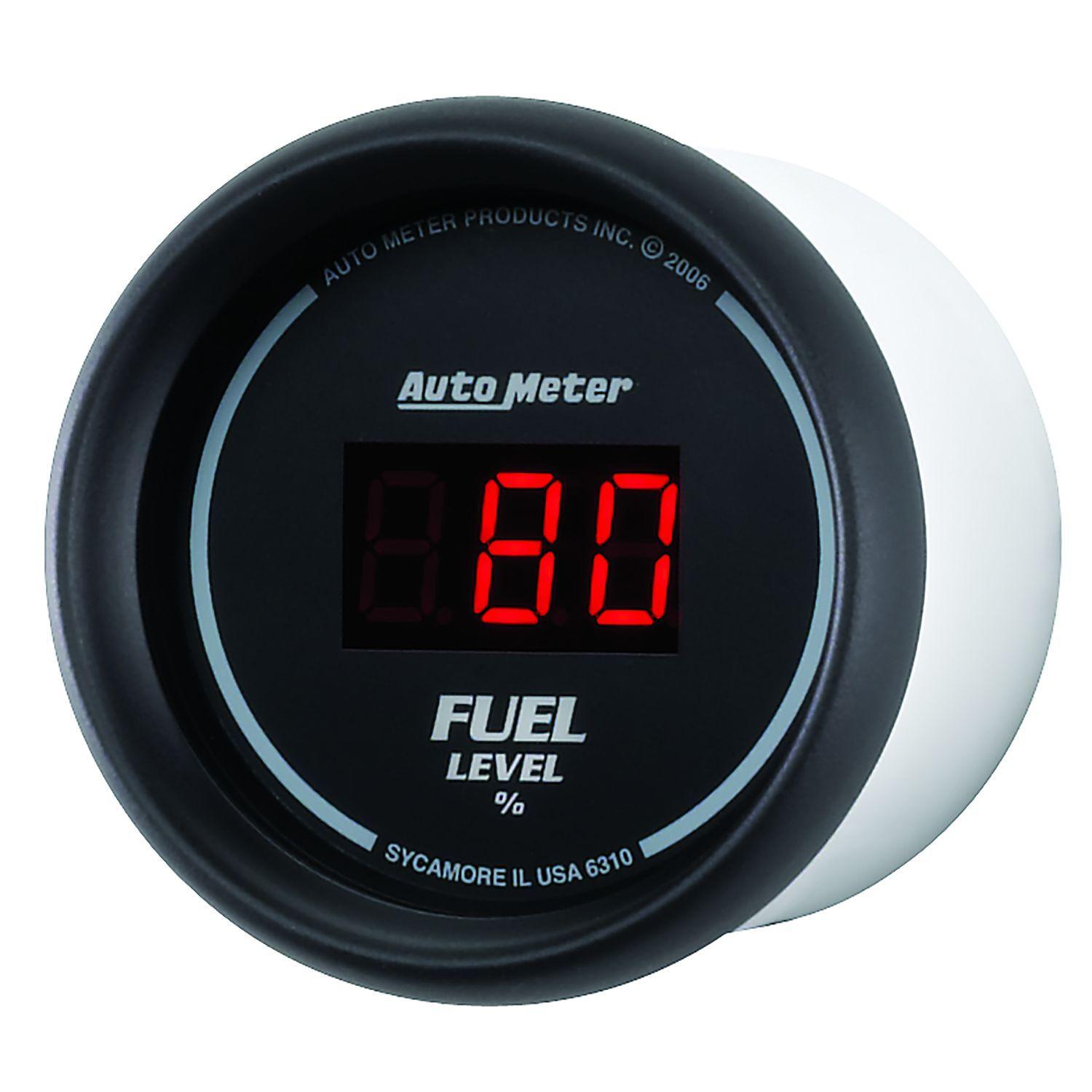 AUTOMETER In-dash, 2-1/16", Programmable, 0-280 ohm, Adjustable Scale w/ 7 pre- Auto Meter Sport-Comp Digital Series Fuel Level Gauge AU6310 SR