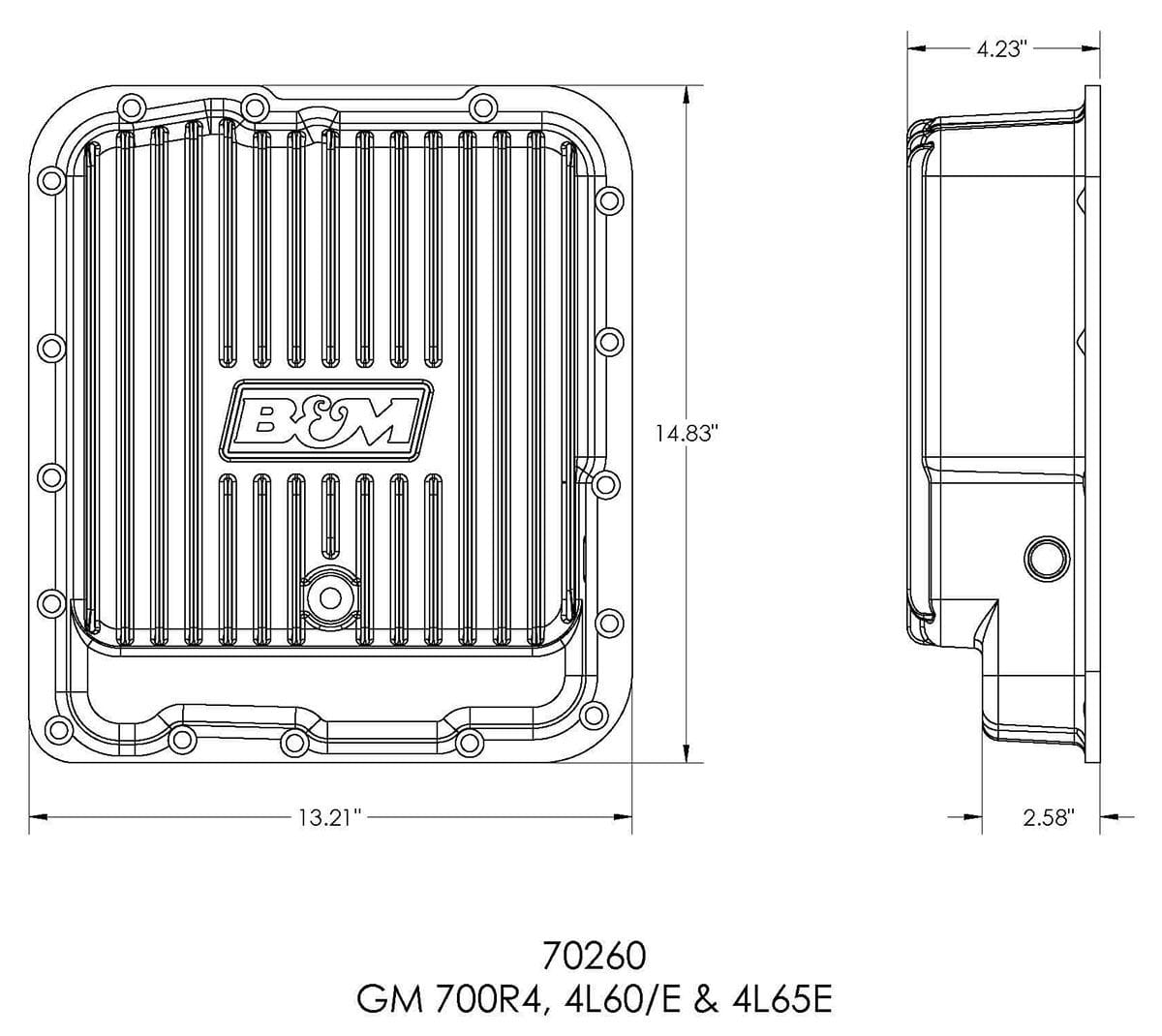B&M Suit GM 4L60, 4L60E and TH-700R4 B&M Cast Aluminium Deep Transmission Oil Pan BM70260 SR