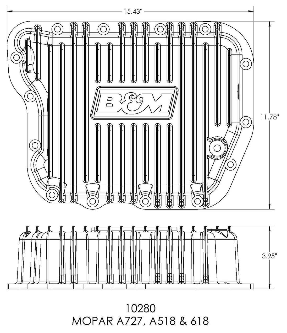 B&M Suit TF A-727 & 518, increases capacity by approx. 3.8 litres B&M Cast Aluminium Deep Pan BM10280 SR