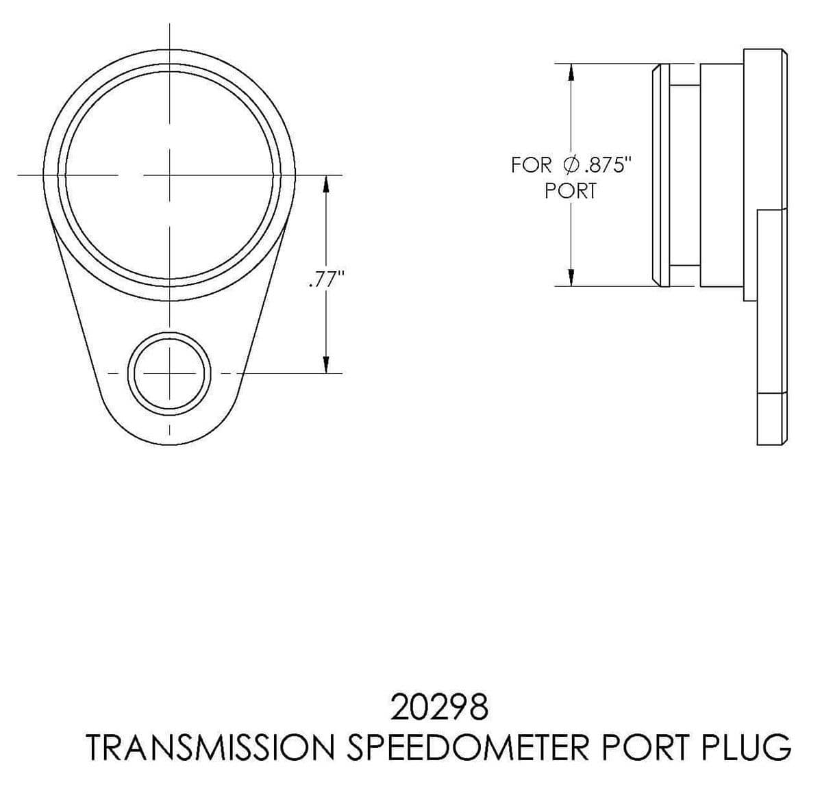 B&M Suit Tremec TKO, 3550, Borg Warner T-45, Ford T-5 and T-56 Magnum B&M Transmission Speedometer Port Plug BM20298 SR