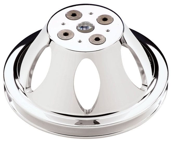 BILLET 1-Groove Suit BB Chev With Short Water Pump Billet Specialties Water Pump Pulley - Polished BS82120 SR