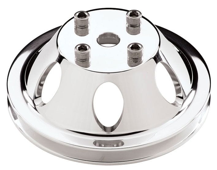 BILLET 1-Groove Suit SB & BB Chev With Long Water Pump Billet Specialties Water Pump Pulley - Polished BS78110 SR