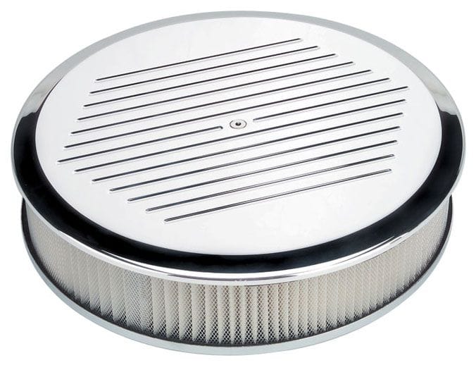 BILLET 14" x 3" Billet Specialties Polished Aluminium Round Air Cleaner Assembly - Ball Milled BS15820 SR