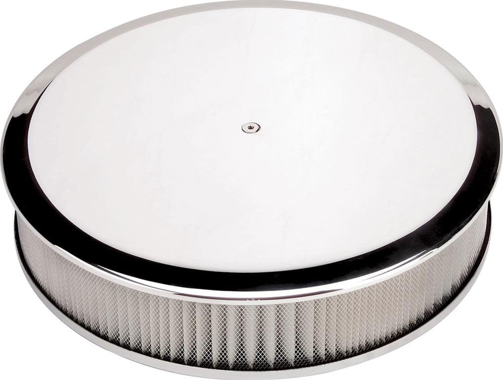 BILLET 14" x 3" Billet Specialties Polished Aluminium Round Air Cleaner Assembly - Plain BS15829 SR