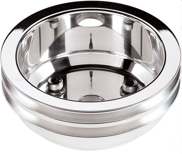 BILLET 2-Groove Suit BB Chev With Long Water Pump Billet Specialties Crankshaft Pulley - Polished BS79220 SR