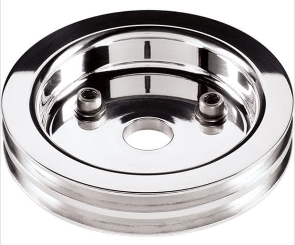 BILLET 2-Groove Suit BB Chev With Short Water Pump Billet Specialties Crankshaft Pulley - Polished BS83220 SR
