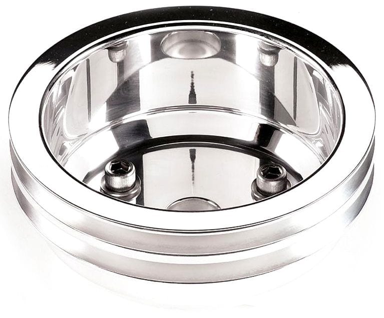 BILLET 2-Groove Suit SB Chev With Long Water Pump Billet Specialties Crankshaft Pulley - Polished BS78220 SR