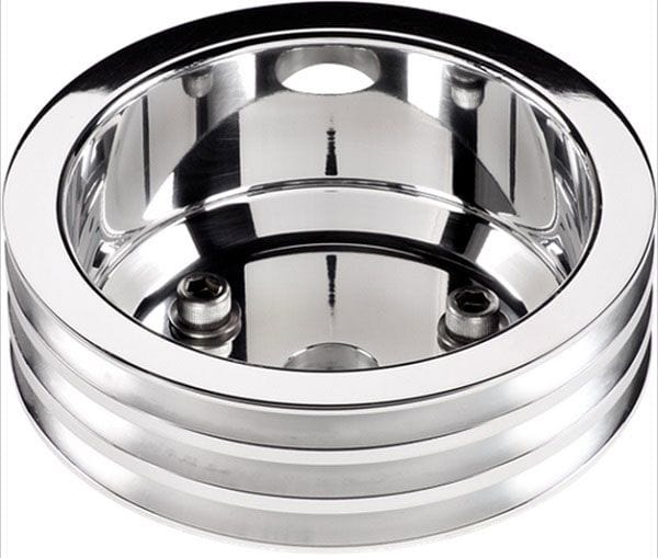 BILLET 3-Groove Suit BB Chev With Long Water Pump Billet Specialties Crankshaft Pulley - Polished BS79230 SR