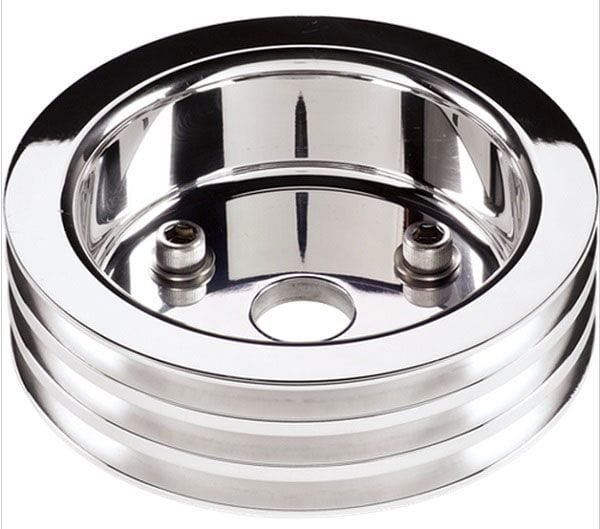 BILLET 3-Groove Suit BB Chev With Short Water Pump Billet Specialties Crankshaft Pulley - Polished BS83320 SR