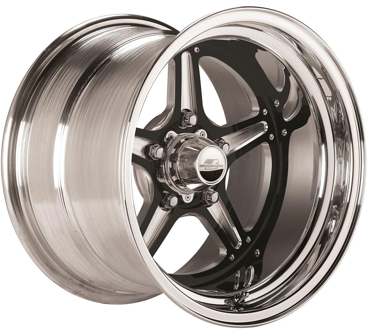 BILLET 5x4.50" Bolt Circle with 5" Backspace Billet Specialties Street Lite 15x10" Wheel, Black BSBRS035106550N SR