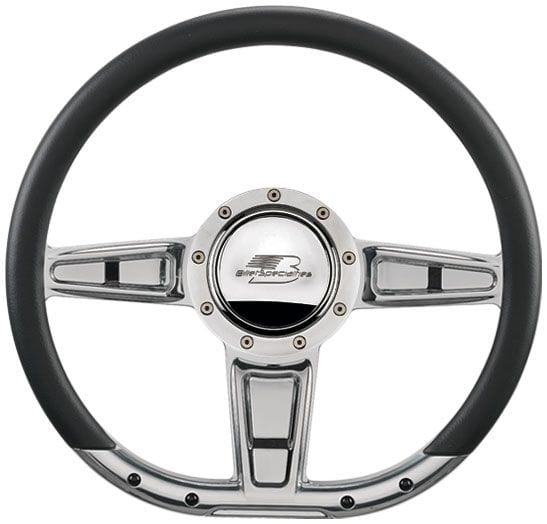 Billet Billet Billet 14" CAMBER D-Shaped Billet Steering Wheel (BS29402) SR